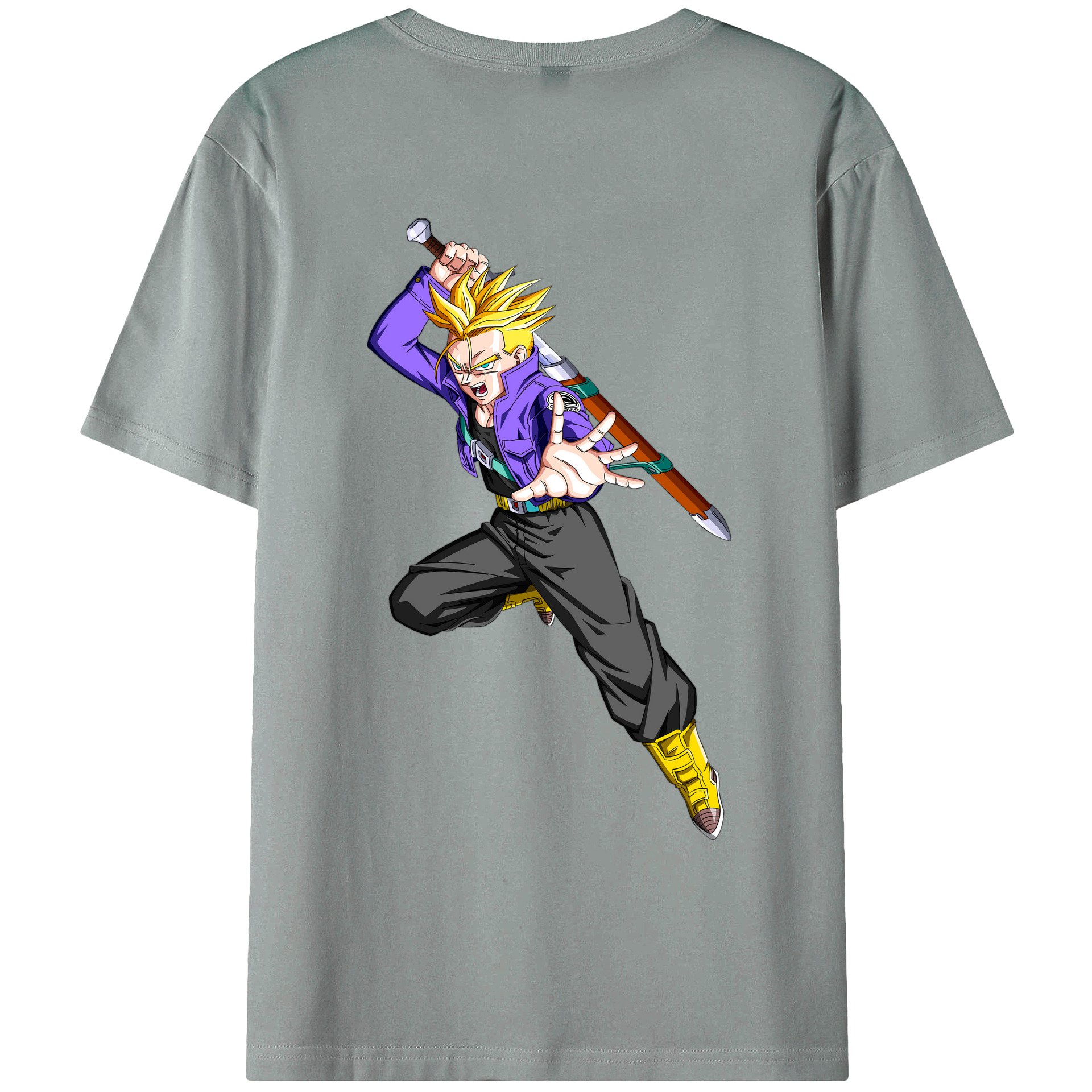 （画像用） ドラゴンボール トランクス（Torankusu）DRAGON BALL Trunks 綿100％ メンズ半袖Tシャツ（バックプリント） 通気性